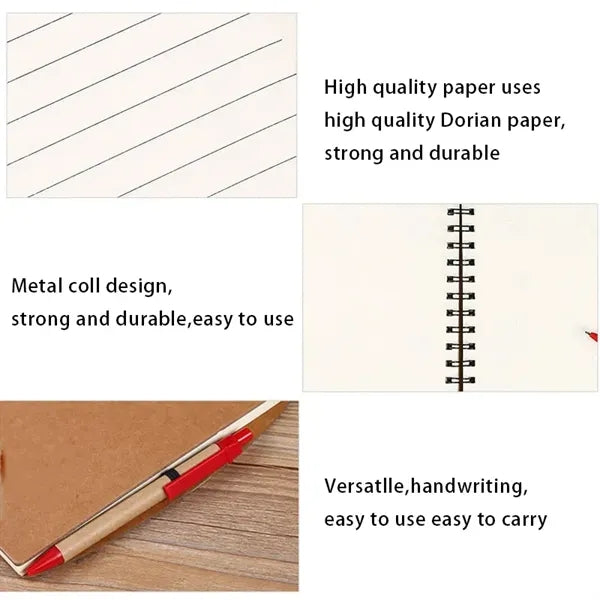 Kraft Cardboard CoverJournal Notebook with Pen