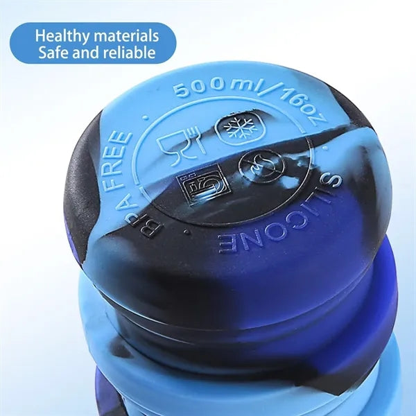 500ml Silicone Sports Portable Foldable Water Bottle