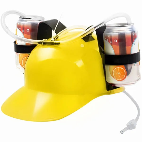 Dual Can Drinking Helmet with Adjustable Strap