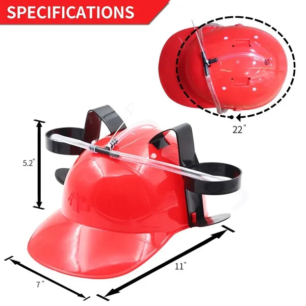 Dual Can Drinking Helmet with Adjustable Strap