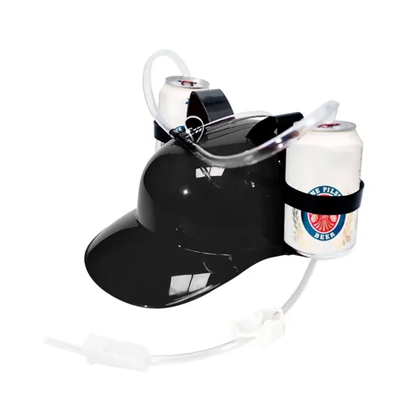 Dual Can Drinking Helmet with Adjustable Strap