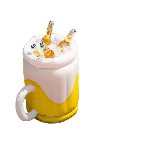 Inflatable beer mug cooler