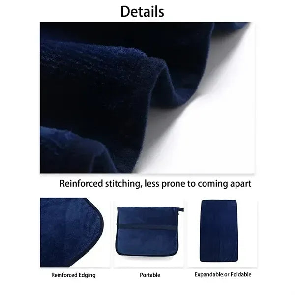 Polyester Flannel Blanket Travel Pillow Set with Hook