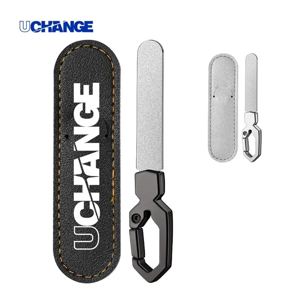 Stainless Steel Nail File With Keychain Sleeve