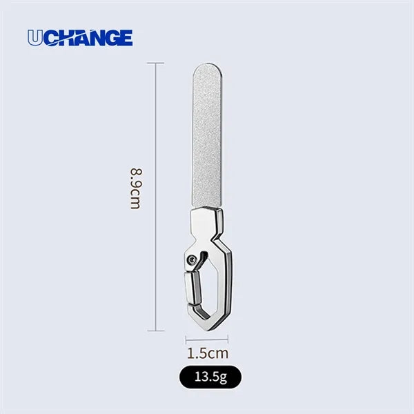 Stainless Steel Nail File With Keychain Sleeve