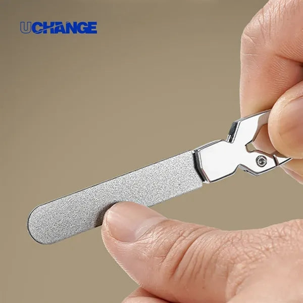 Stainless Steel Nail File With Keychain Sleeve