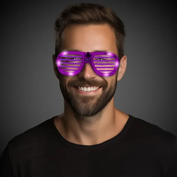 Light-Up Glow LED Slotted Glasses
