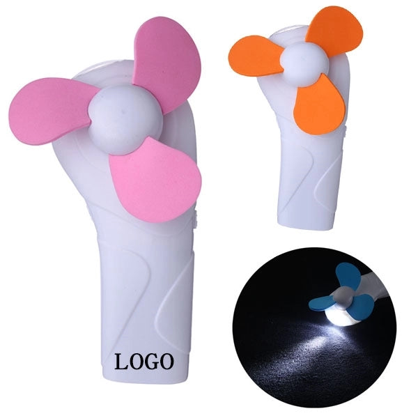 Mini Hand Held Portable Fan With LED Torch