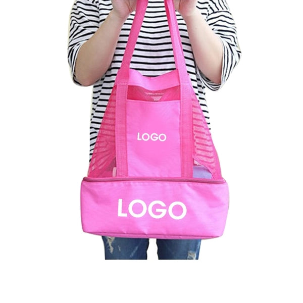Mesh Beach Tote Bag with Cooler 2 in 1 Muti-Function