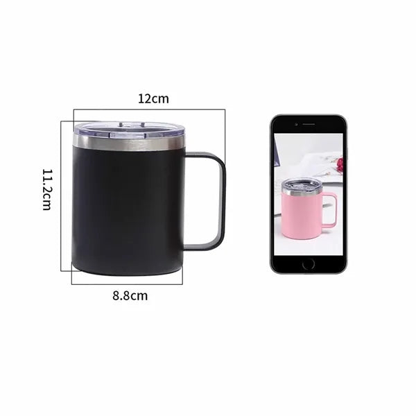 14oz Stainless Steel Handle Insulated Mug