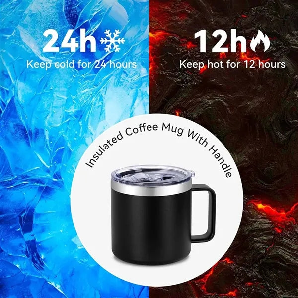 14oz Stainless Steel Handle Insulated Mug