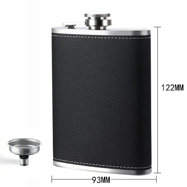 8oz Stainless Steel Black Leak Proof Whiskey Flask