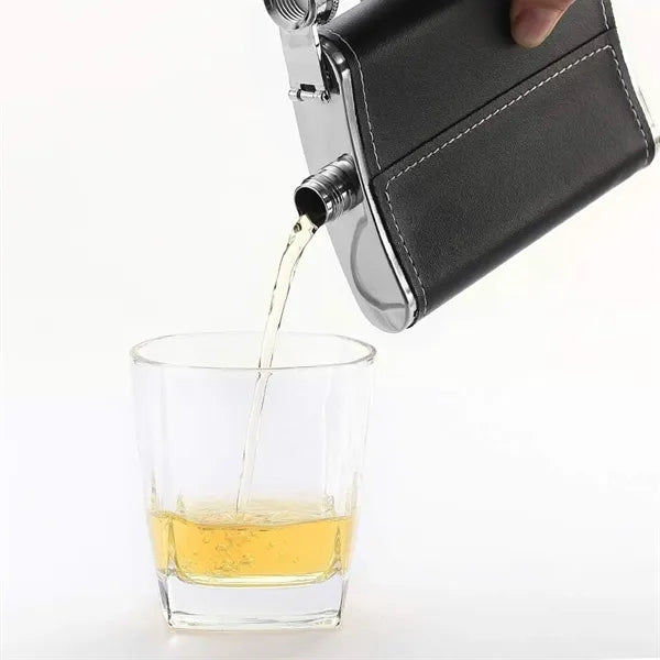 8oz Stainless Steel Black Leak Proof Whiskey Flask