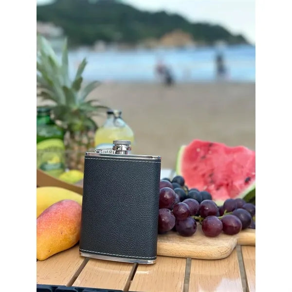 8oz Stainless Steel Black Leak Proof Whiskey Flask
