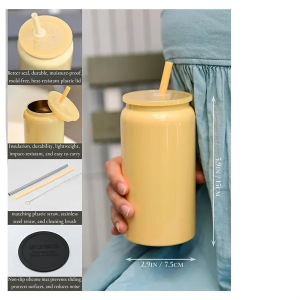 16oz Stainless Steel High-Value Simple Pull-Out Can Straw Wa