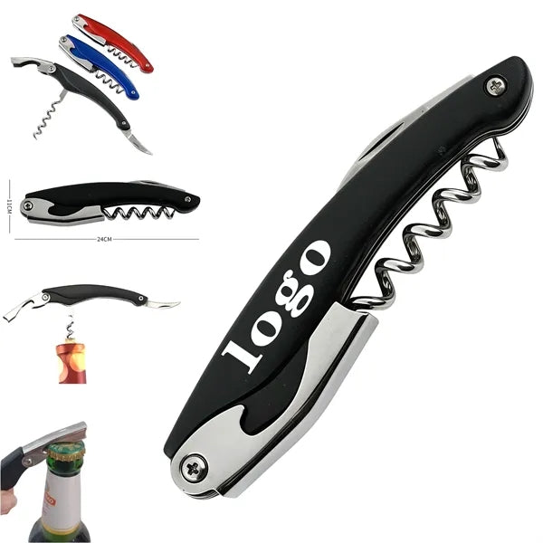 Compact Wine Opener With Corkscrew And Foil Cutter
