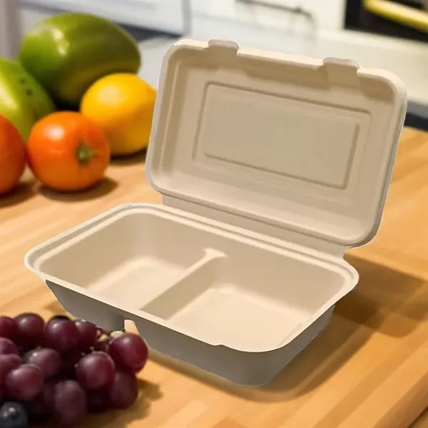 Eco-Friendly 900ml Biodegradable Bamboo Bento Box with Lid a