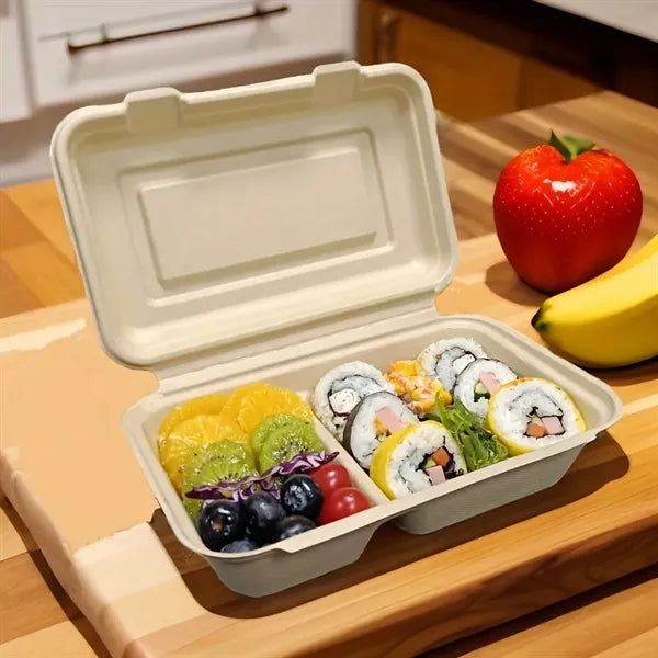 Eco-Friendly 900ml Biodegradable Bamboo Bento Box with Lid a