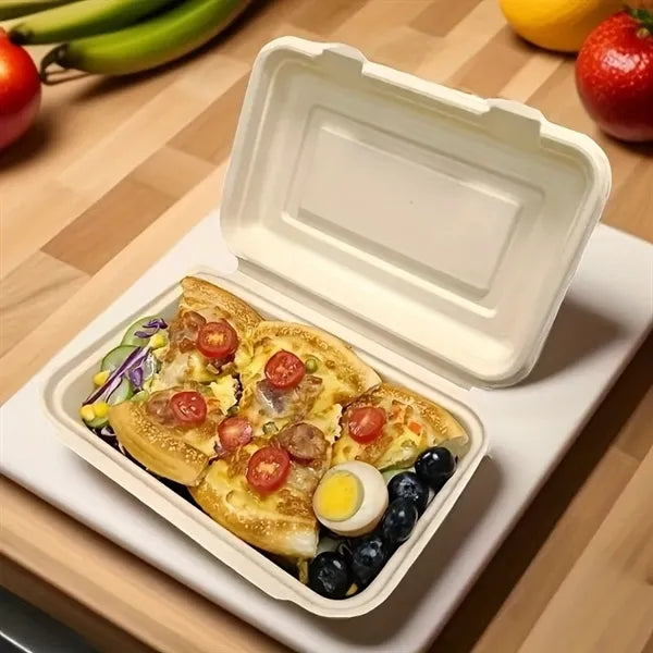 Eco-Friendly 900ml Biodegradable Bamboo Bento Box with Lid a