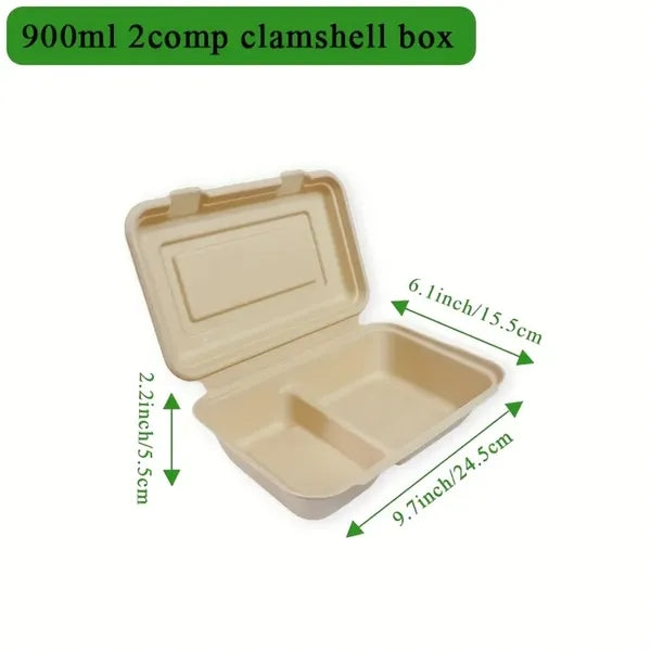Eco-Friendly 900ml Biodegradable Bamboo Bento Box with Lid a