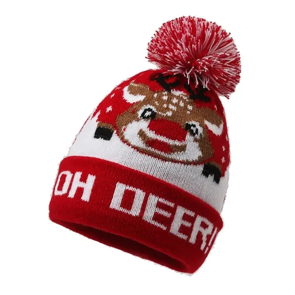 LED Light-Up Sweater Knitted Santa Hat