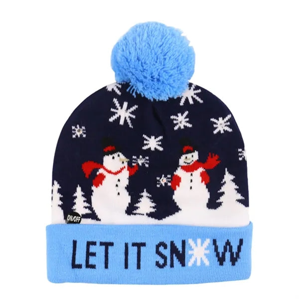 LED Light-Up Sweater Knitted Santa Hat