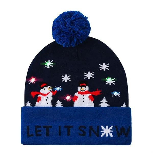 LED Light-Up Sweater Knitted Santa Hat