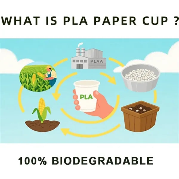 8 oz Disposable PLA Biodegradable Paper Cup