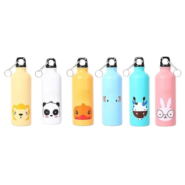 17 Oz Aluminum Sports Water Bottle With Carabiner Clip