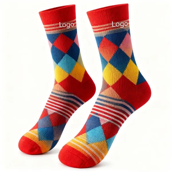 Full Color Mid Calf Jacquard Socks