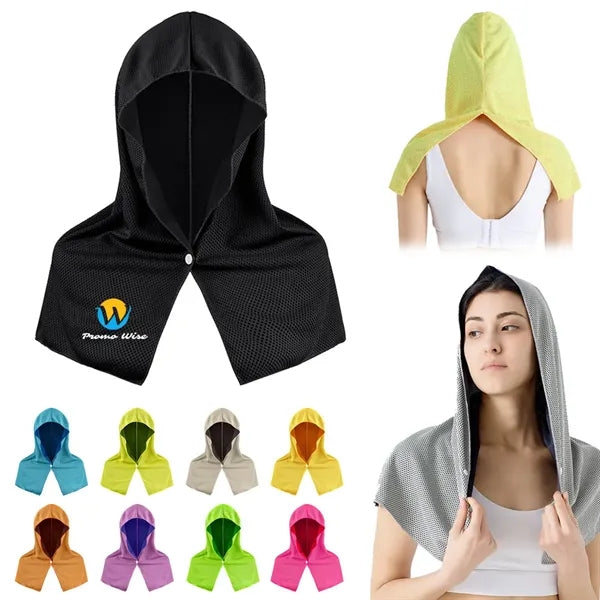 Outdoor Sun Protection Quick-Drying U-Shaped Hooded Towel