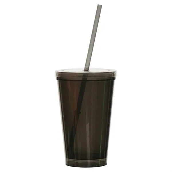16 oz Travel Cup with Straw and Lid