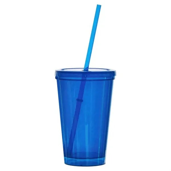 16 oz Travel Cup with Straw and Lid
