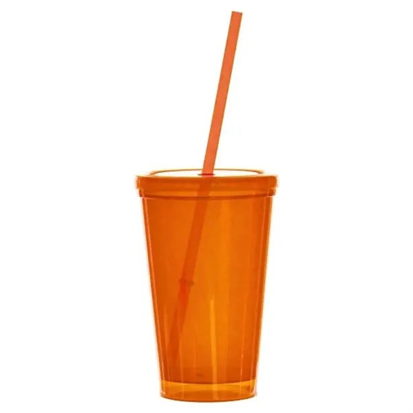 16 oz Travel Cup with Straw and Lid