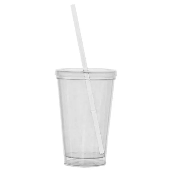 16 oz Travel Cup with Straw and Lid