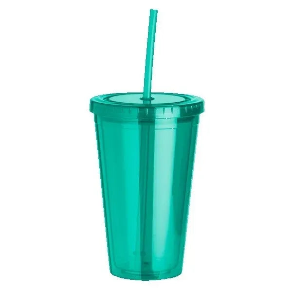 16 oz Travel Cup with Straw and Lid