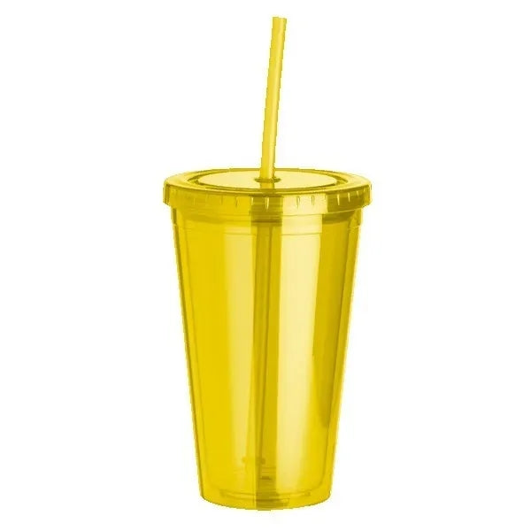 16 oz Travel Cup with Straw and Lid