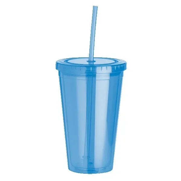 16 oz Travel Cup with Straw and Lid