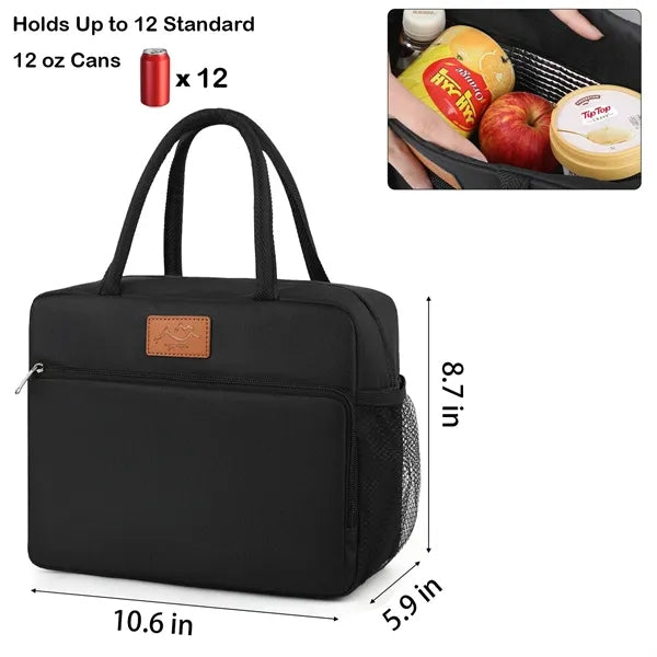 12-Can Insulated 300D Oxford Multi-Pocket Lunch Cooler