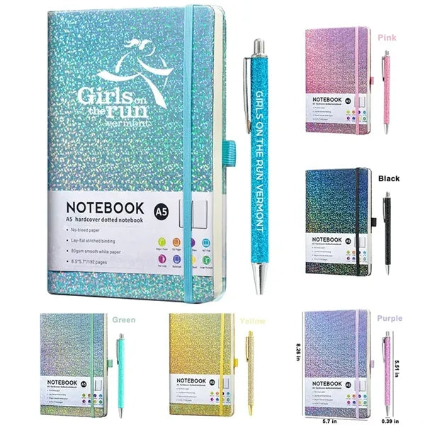A5 Hardcover Lined Journal Notebook with Pen