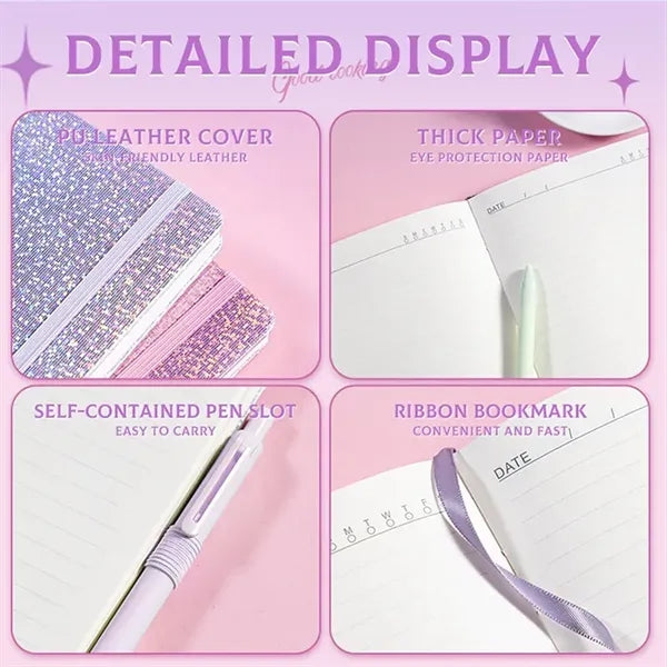 A5 Hardcover Lined Journal Notebook with Pen