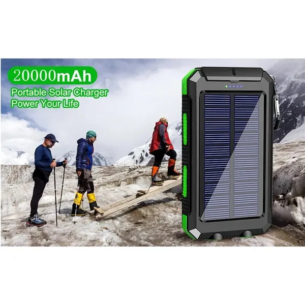 10000mAh Solar Power Bank Wireless Charger with LED