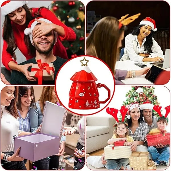 Tree Shape Christmas Cup With Stirring Rod