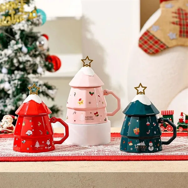 Tree Shape Christmas Cup With Stirring Rod