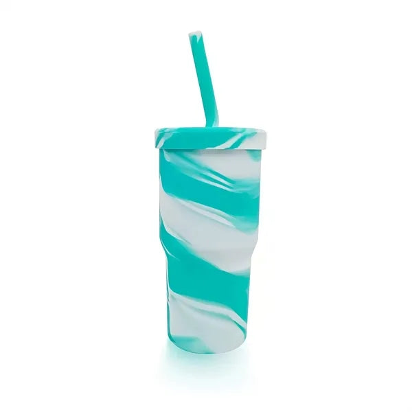 32 oz Tie-Dye Silicone Straw Cup