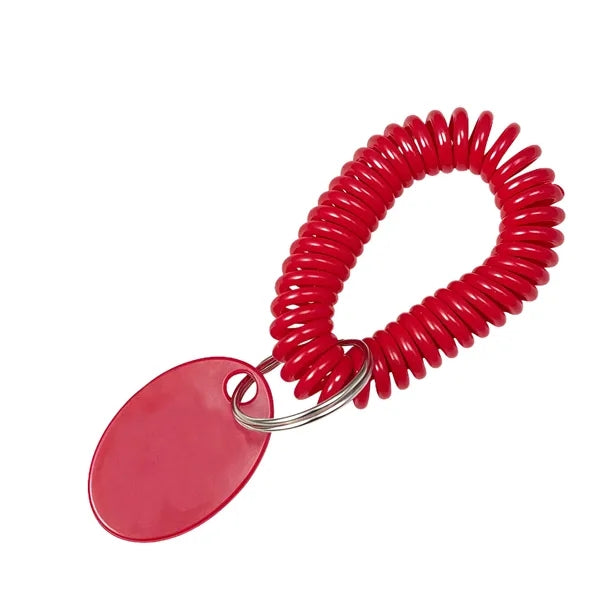 Wrist Coil Keychain With Oval Tag