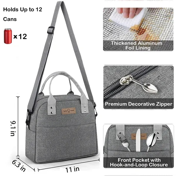 Premium 12-Can Insulated Lunch Tote with Thick Foil Lining