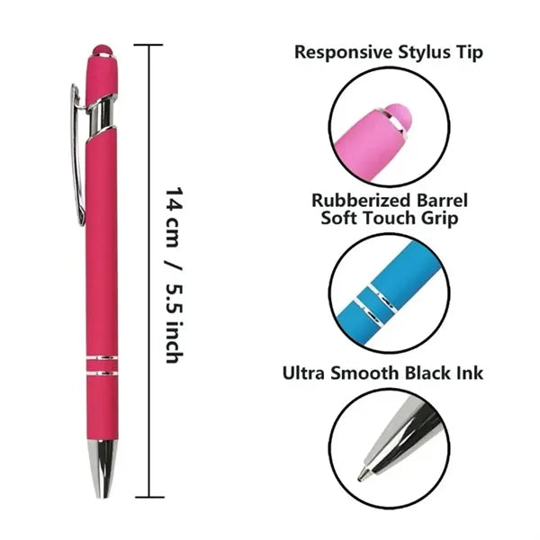 Soft Touch Stylus Metal ballpoint Pens