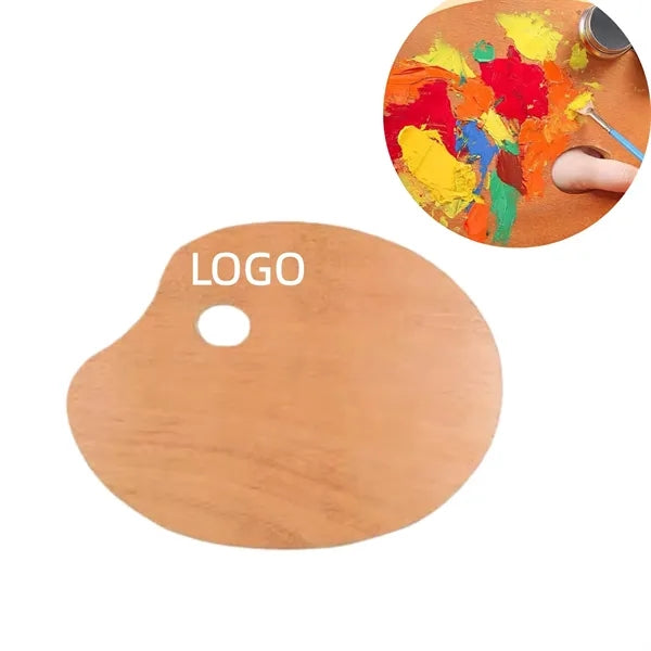 Traditional Finished Oval Wood Palette For Oil Painting