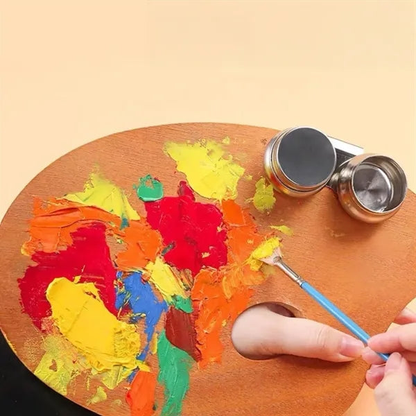 Traditional Finished Oval Wood Palette For Oil Painting